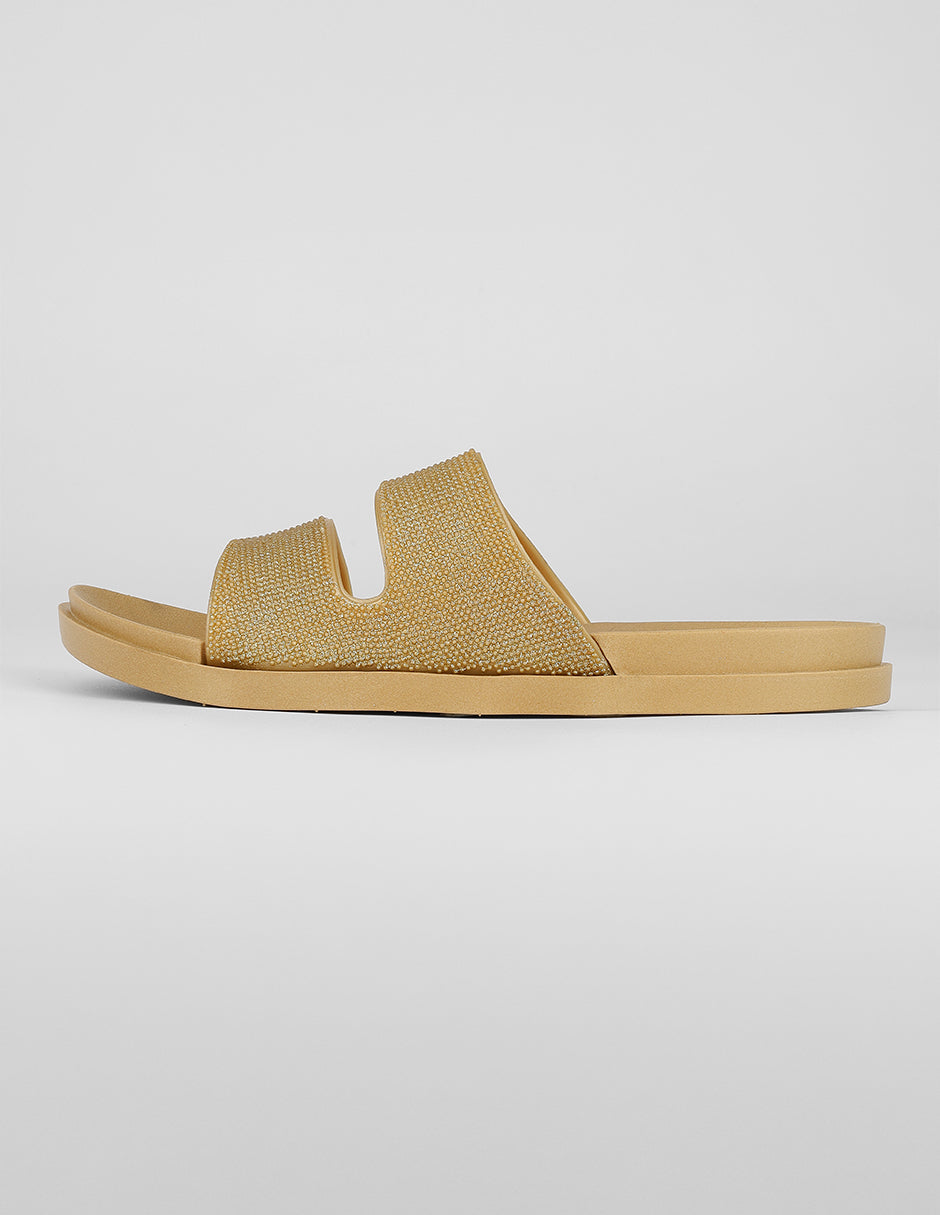 Sandalias de piso Exterior Sintético Color Dorado Para Mujer De RBBASICS