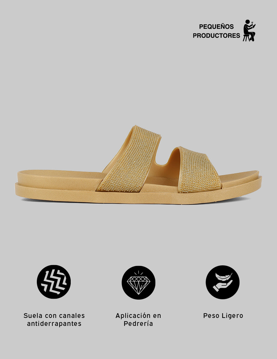 Sandalias de piso Walky en Sintético – Dorado