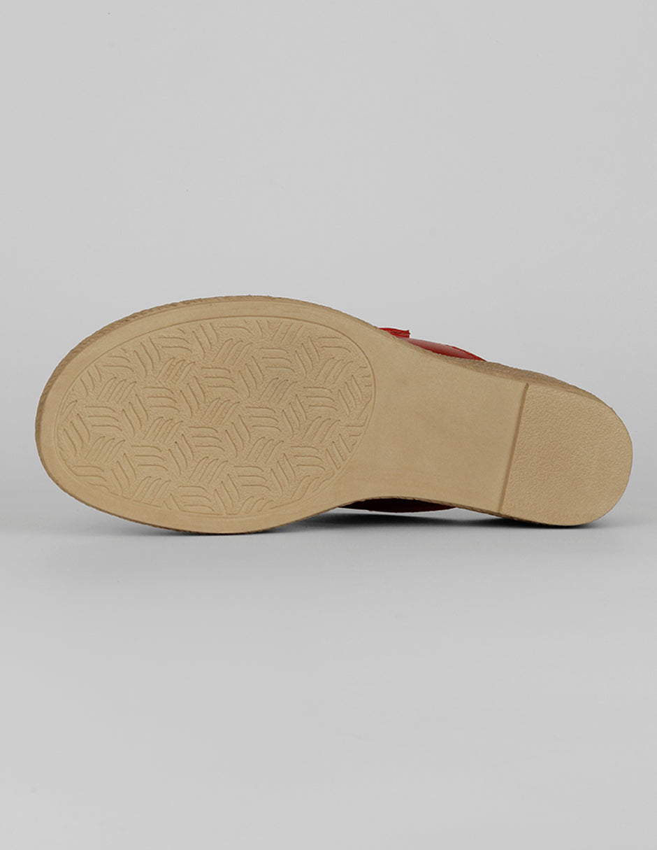 Sandalias con plataforma Naia en Piel vegana – Rojo