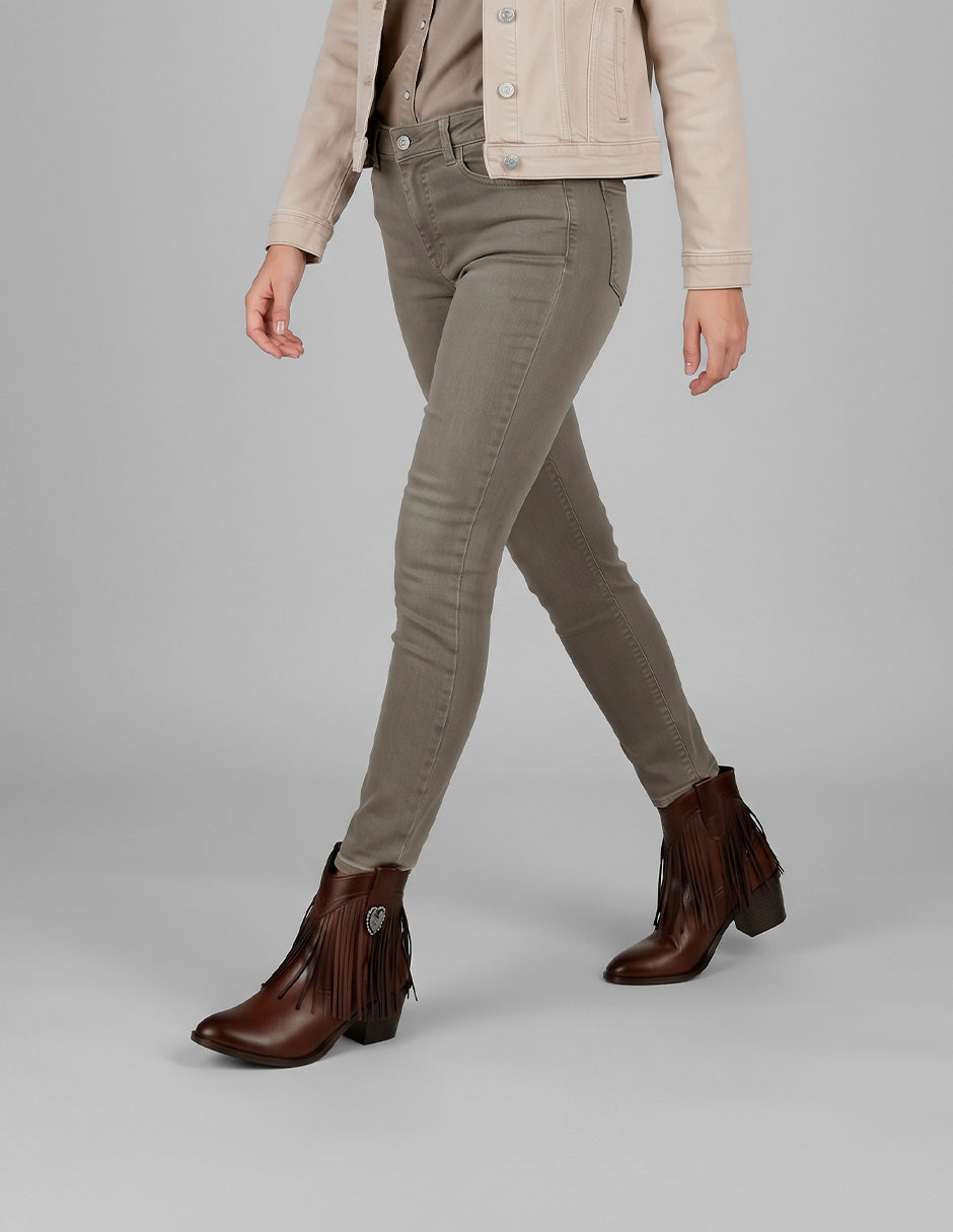 Botas tipo western West en Piel vegana – Café