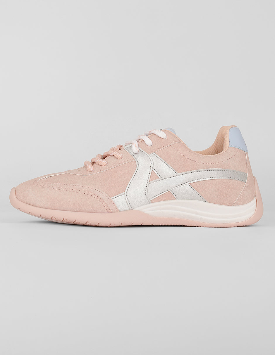 Tenis con cordones Exterior Piel vegana Color Rosa Para Mujer De RBCOLLECTION