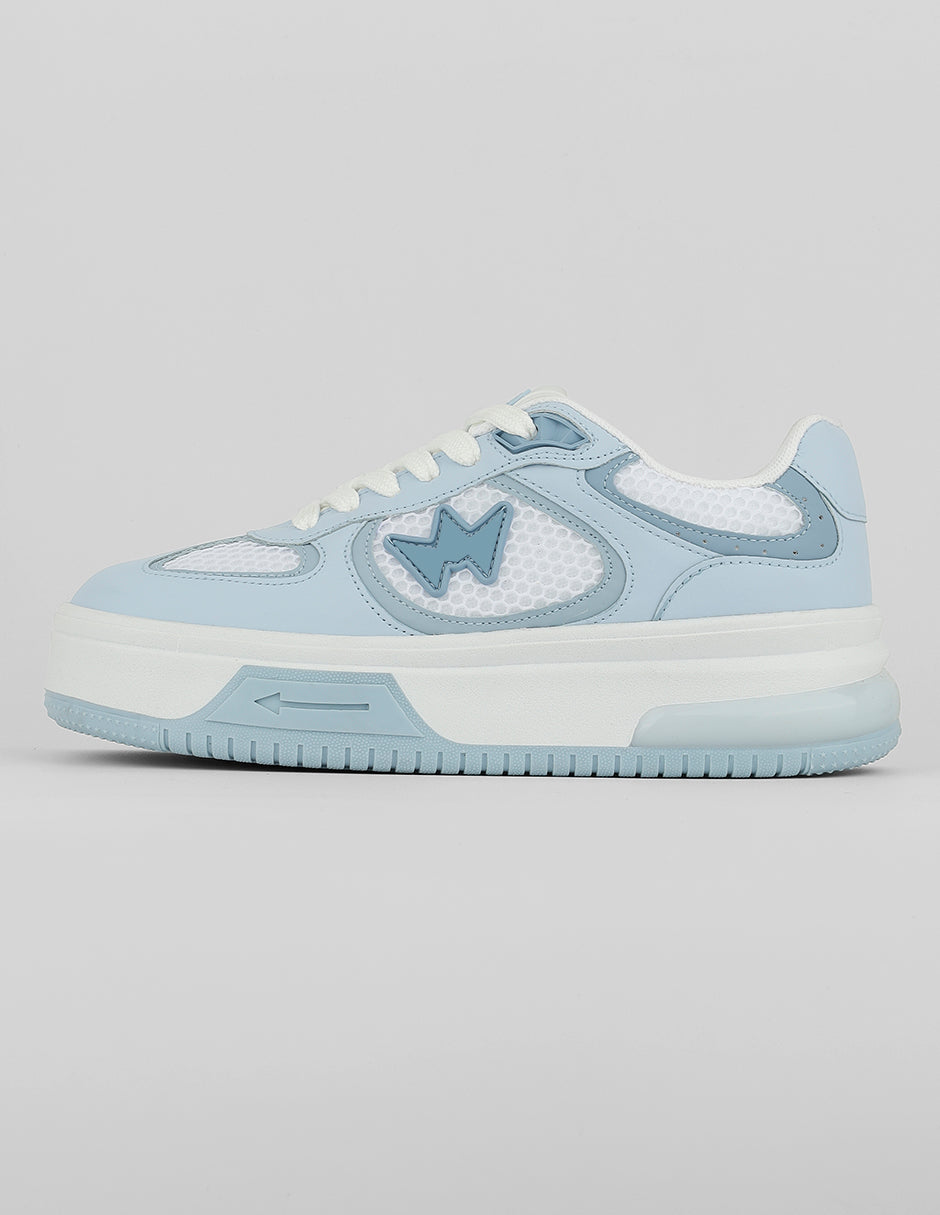 Tenis con cordones Exterior Piel vegana Color Azul Para Mujer De RBCOLLECTION
