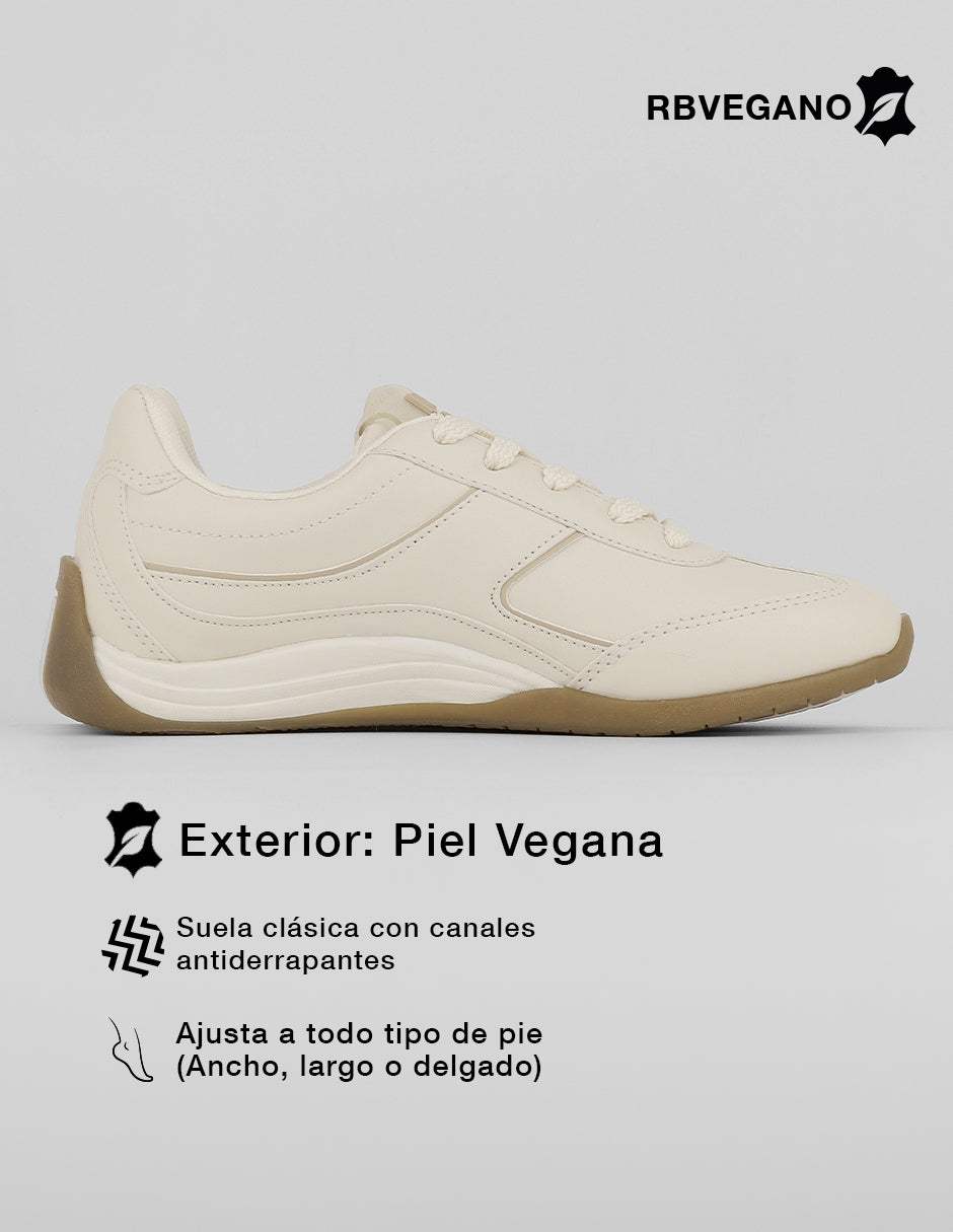 Tenis con cordones  Vegano en Piel vegana – Latte