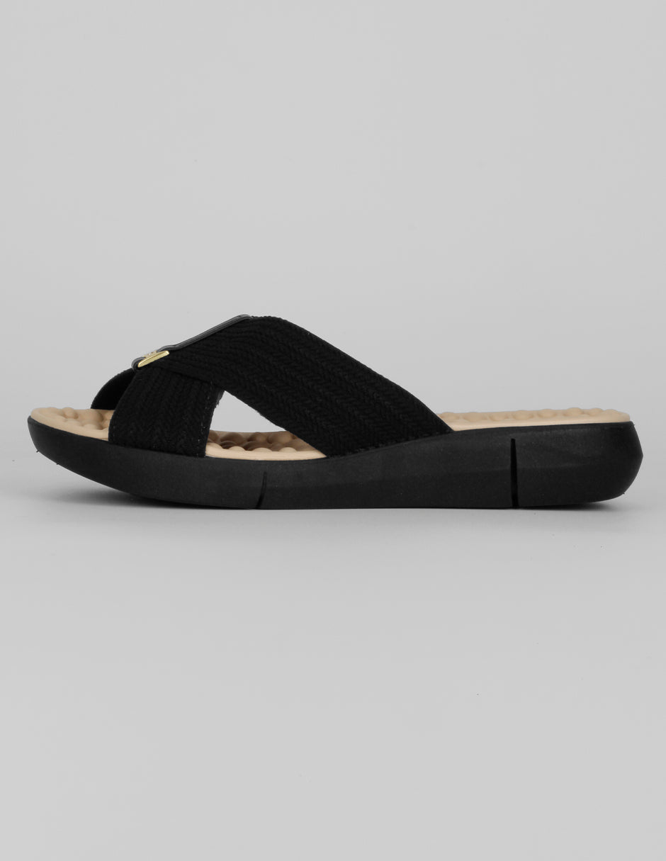 Sandalias de piso Exterior Textil Color Negro Para Mujer De RBCOLLECTION