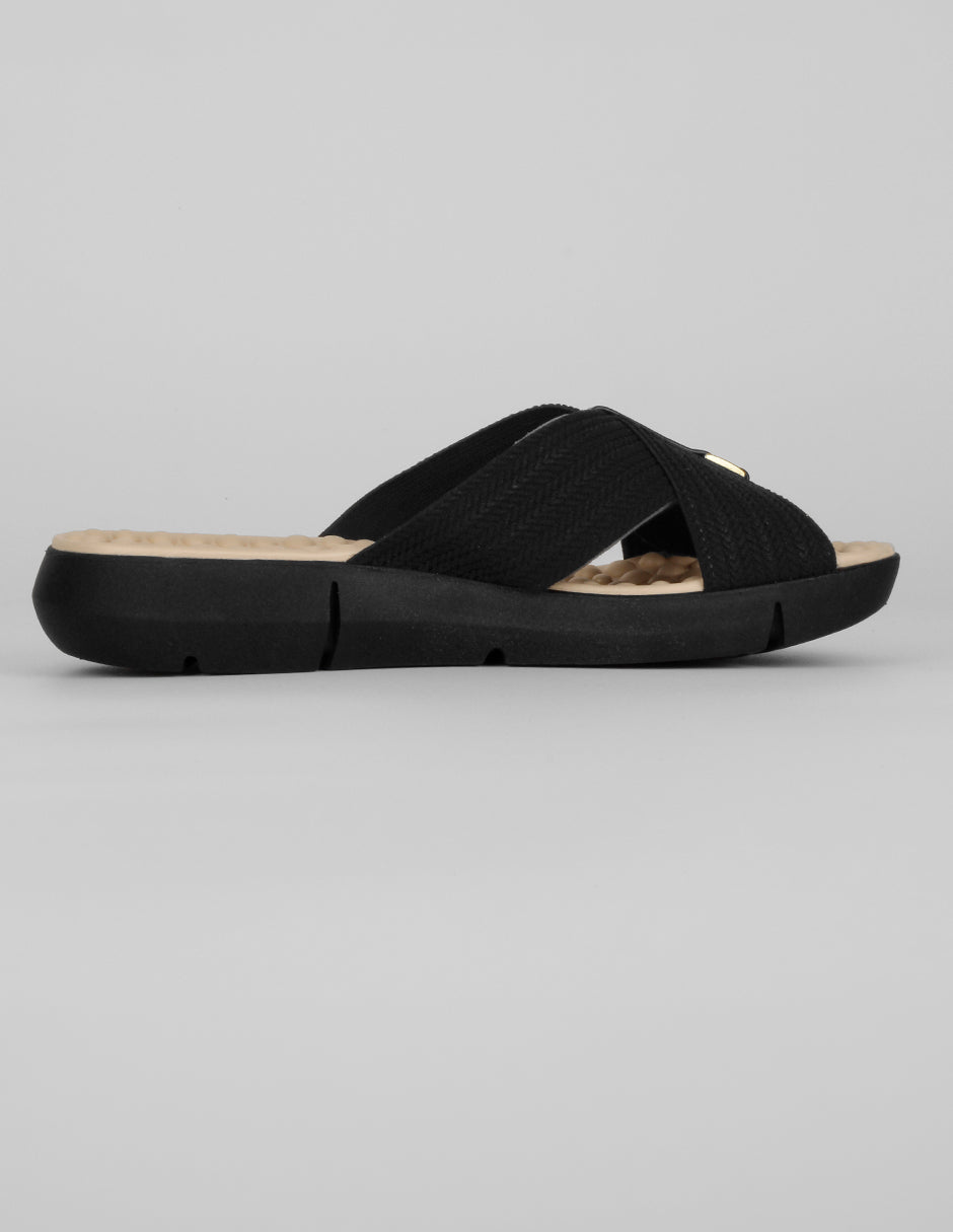Sandalias de piso Comfy en Textil – Negro