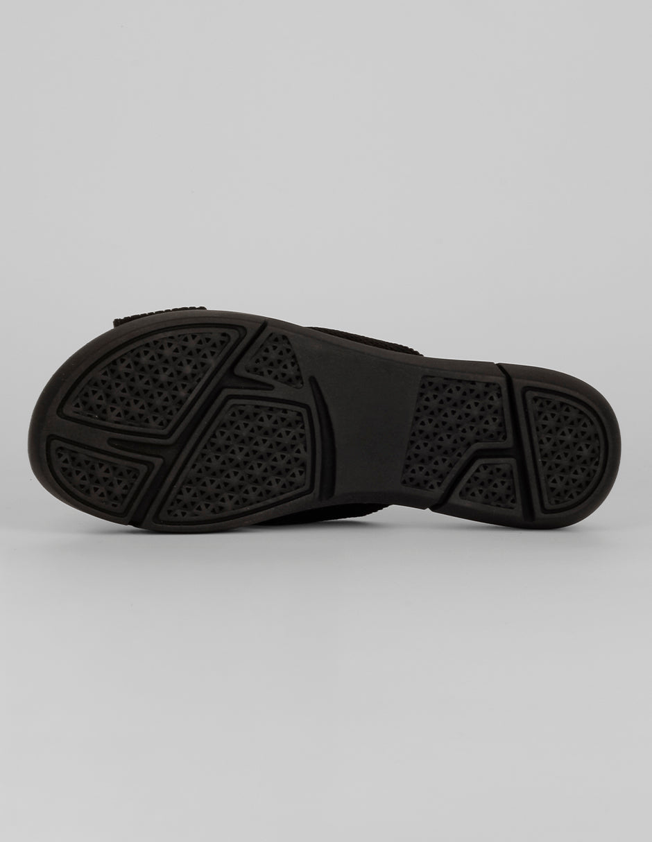 Sandalias de piso Comfy en Textil – Negro