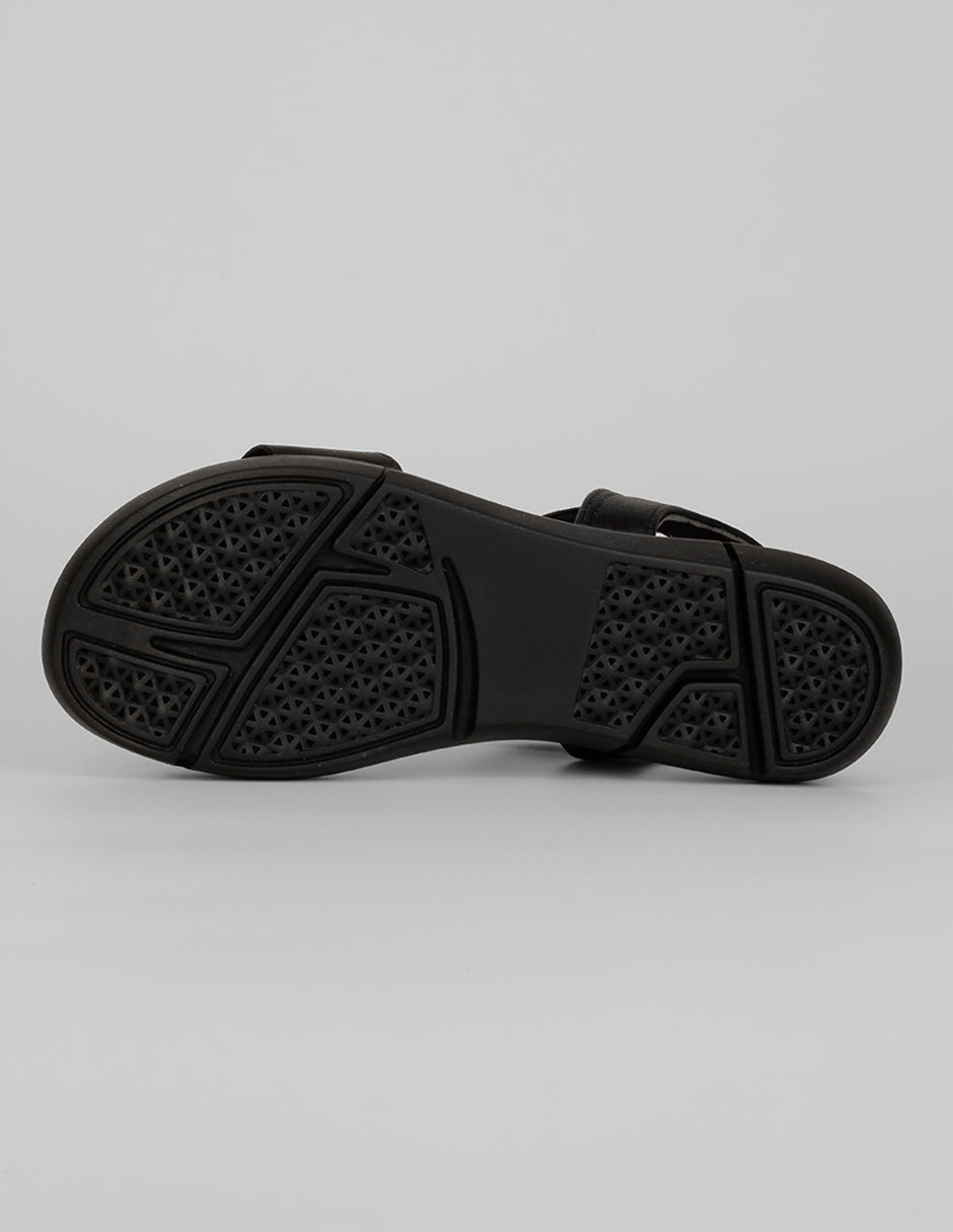 Sandalias de piso Comfy en Piel vegana – Negro