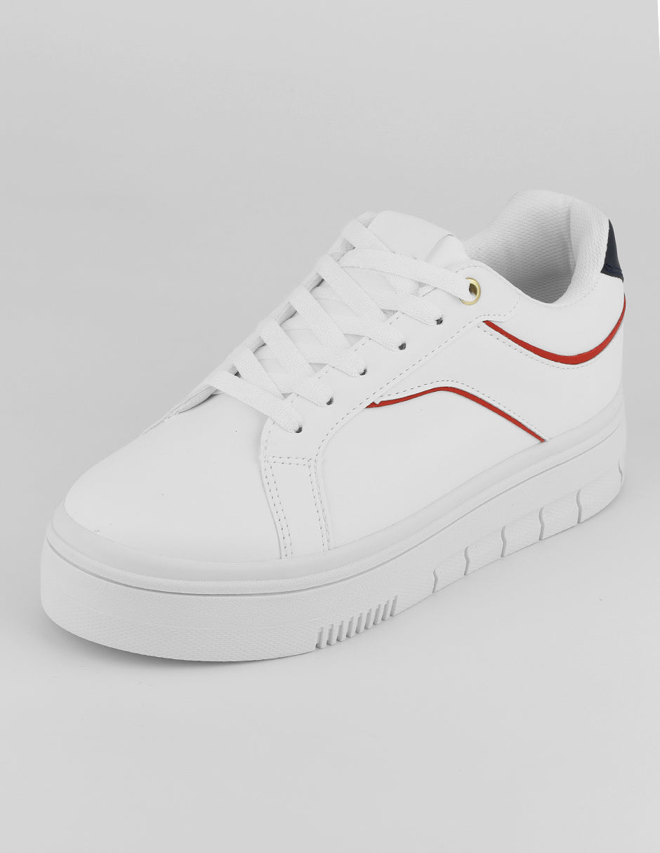 Tenis con cordones  Urban en Piel vegana – Blanco