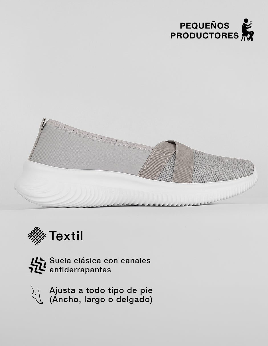Zapatos de confort Comfy en Textil – Gris