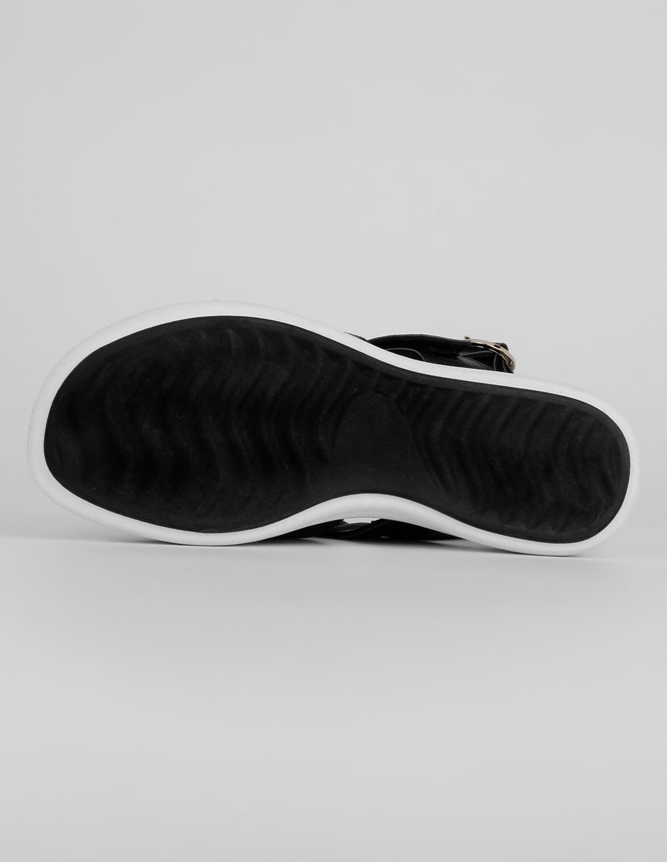 Sandalias con plataforma Confort en Piel vegana – Negro