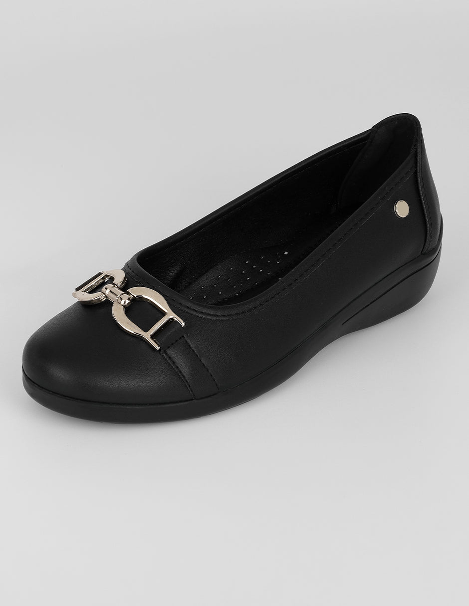 Flats clásicas Lane en Piel vegana – Negro