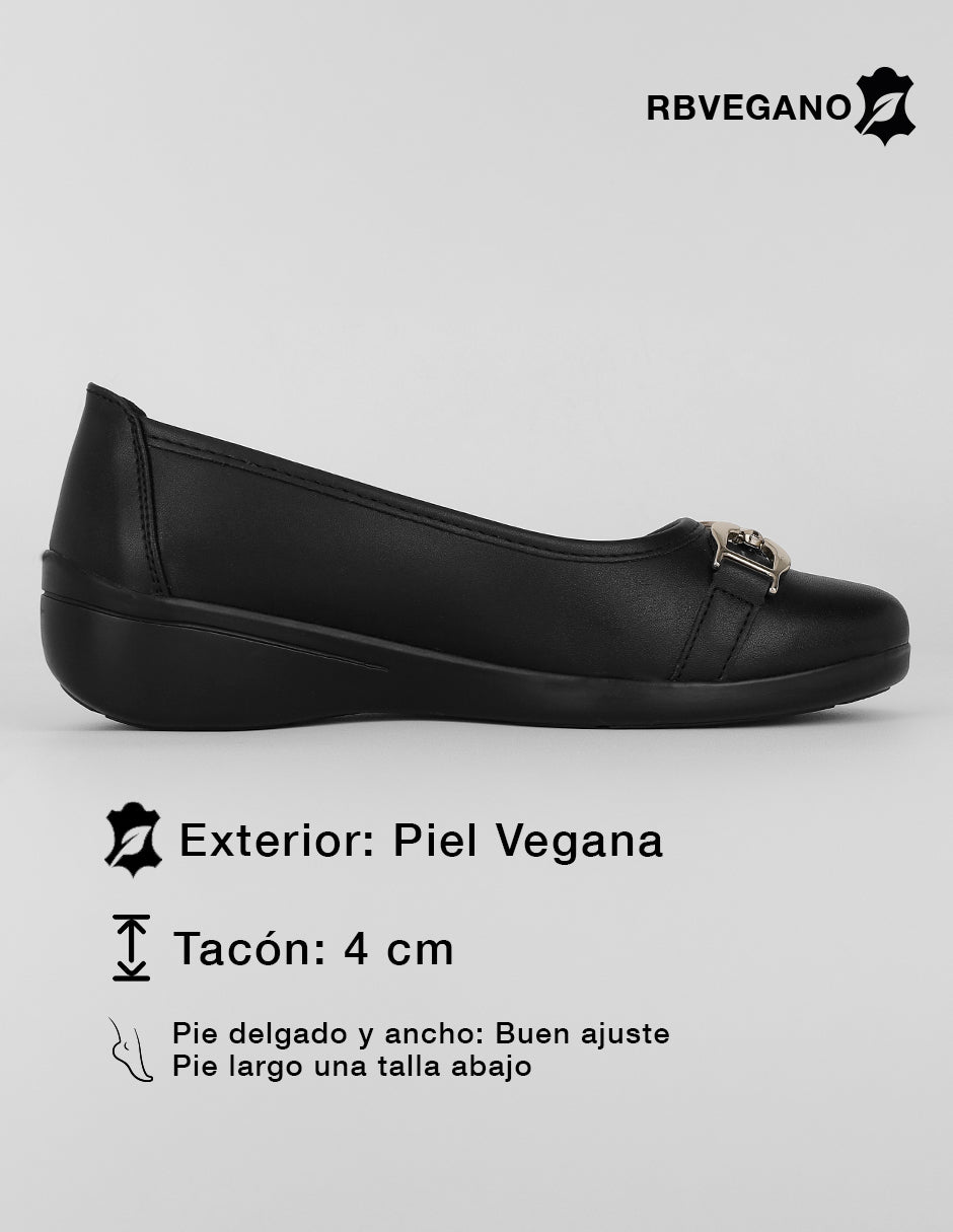 Flats clásicas Lane en Piel vegana – Negro