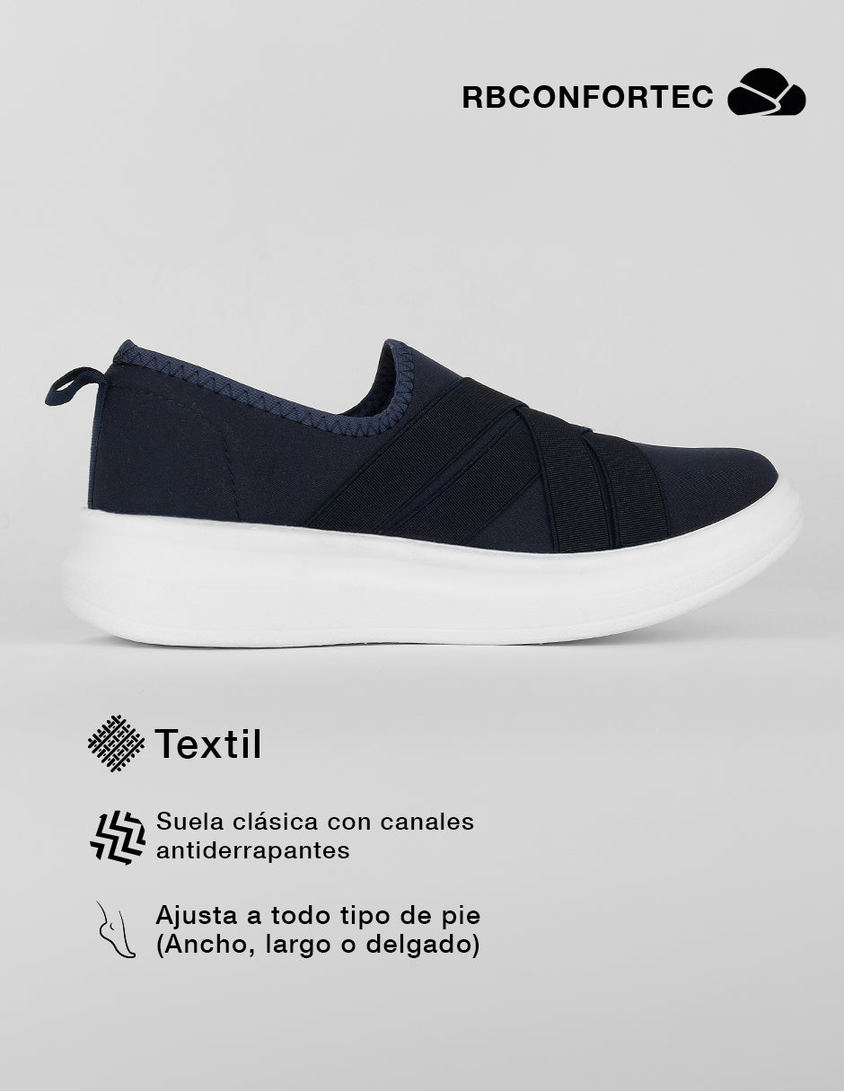 Zapatos de confort Comfy en Textil – Azul