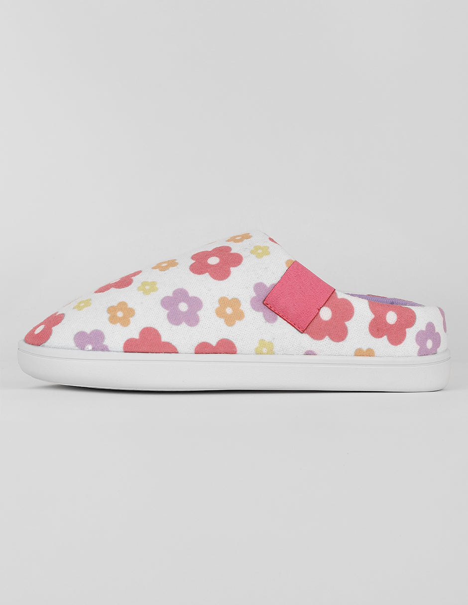 Pantuflas Exterior Textil Color Blanco Para Mujer De RBBASICS