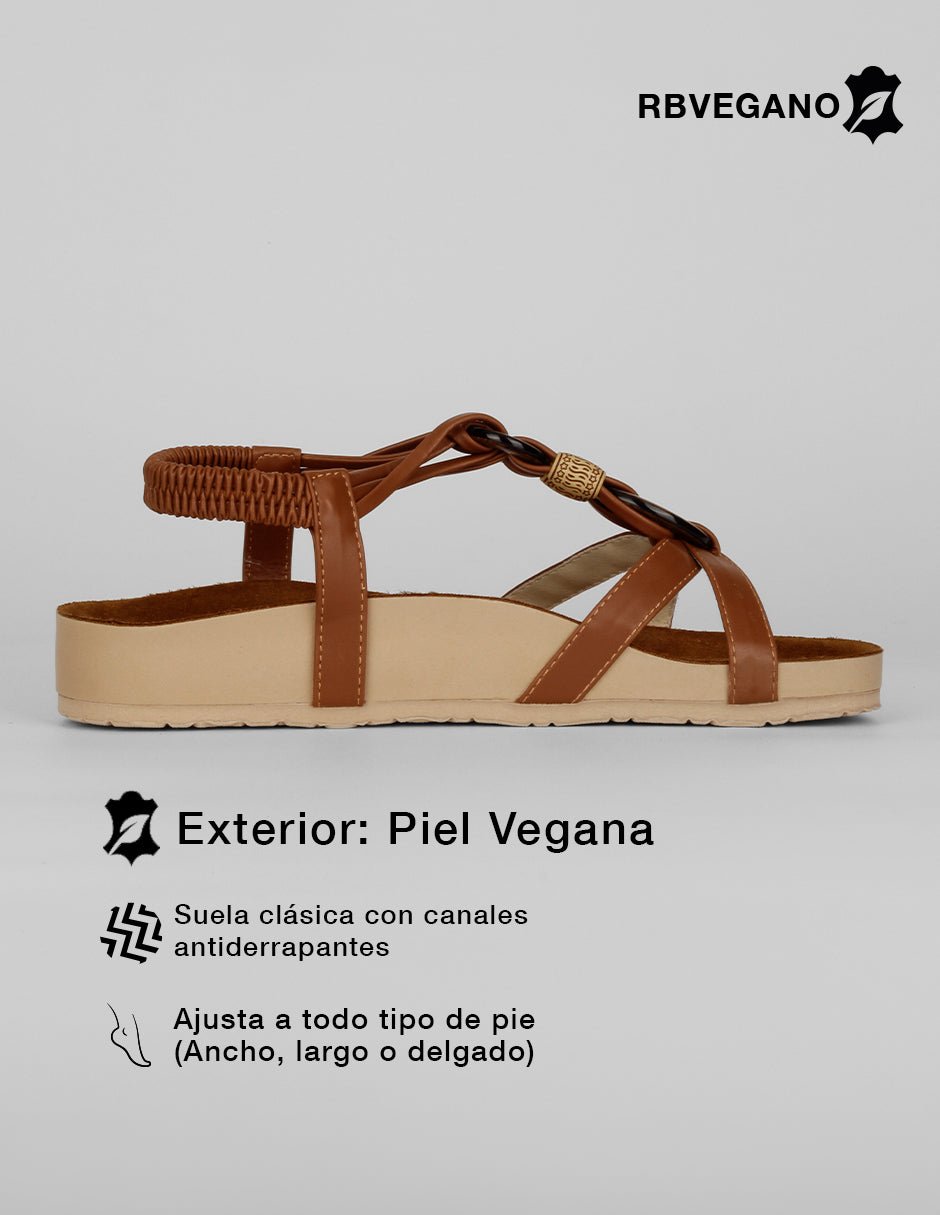 Sandalias de piso Ave en Piel vegana – Café