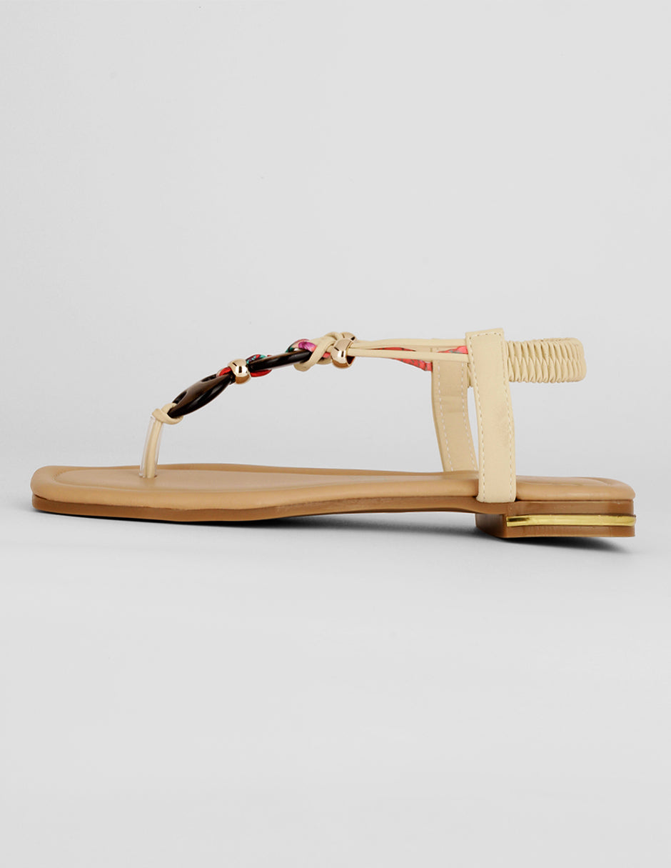 Sandalias de piso Exterior Sintético Color Beige Para Mujer De RBCOLLECTION