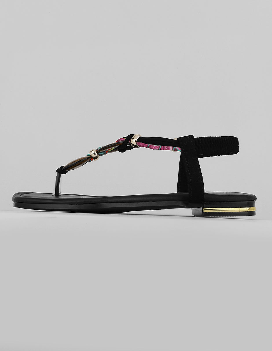 Sandalias de piso Exterior Sintético Color Negro Para Mujer De RBCOLLECTION