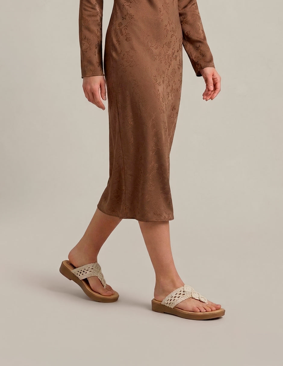 Sandalias de piso Naia en Textil – Blanco