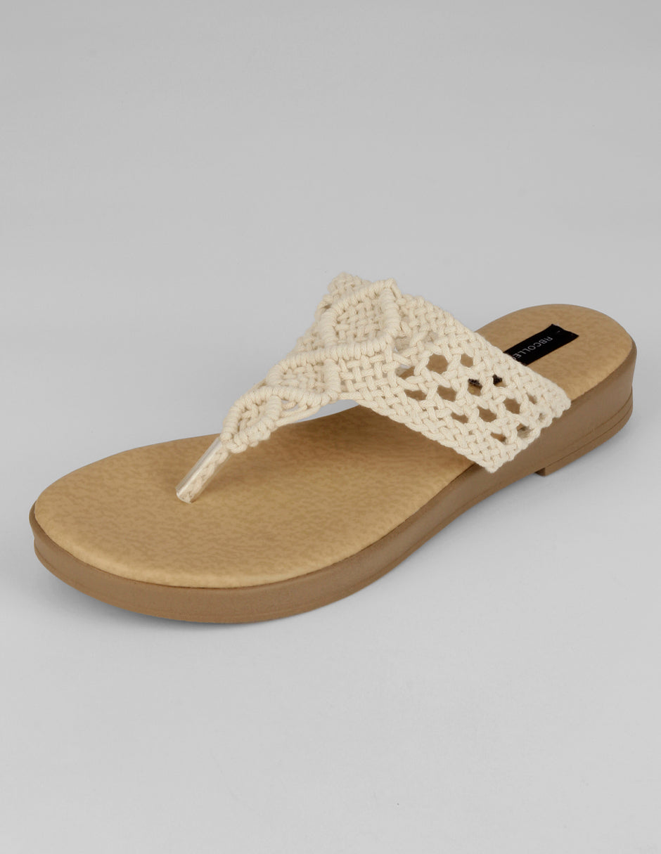 Sandalias de piso Naia en Textil – Blanco