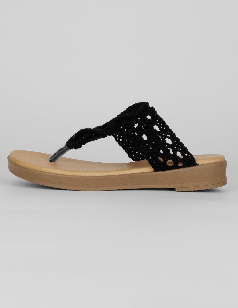 Sandalias de piso Exterior Textil Color Negro Para Mujer De RBCOLLECTION