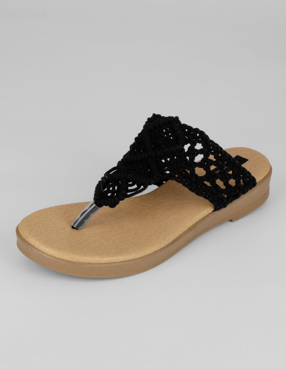 Sandalias de piso Naia en Textil – Negro