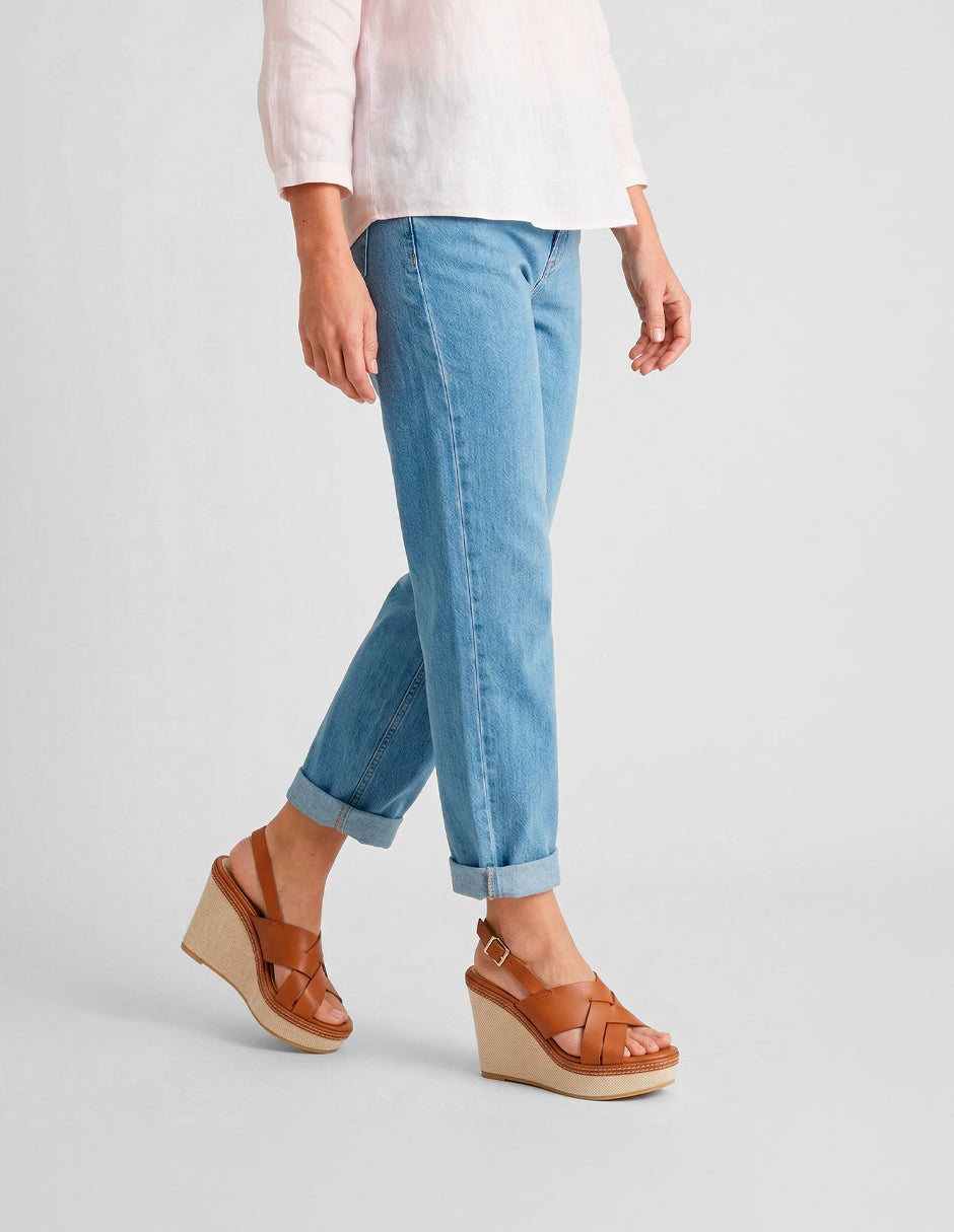 Sandalias con plataforma Naia en Piel vegana – Café