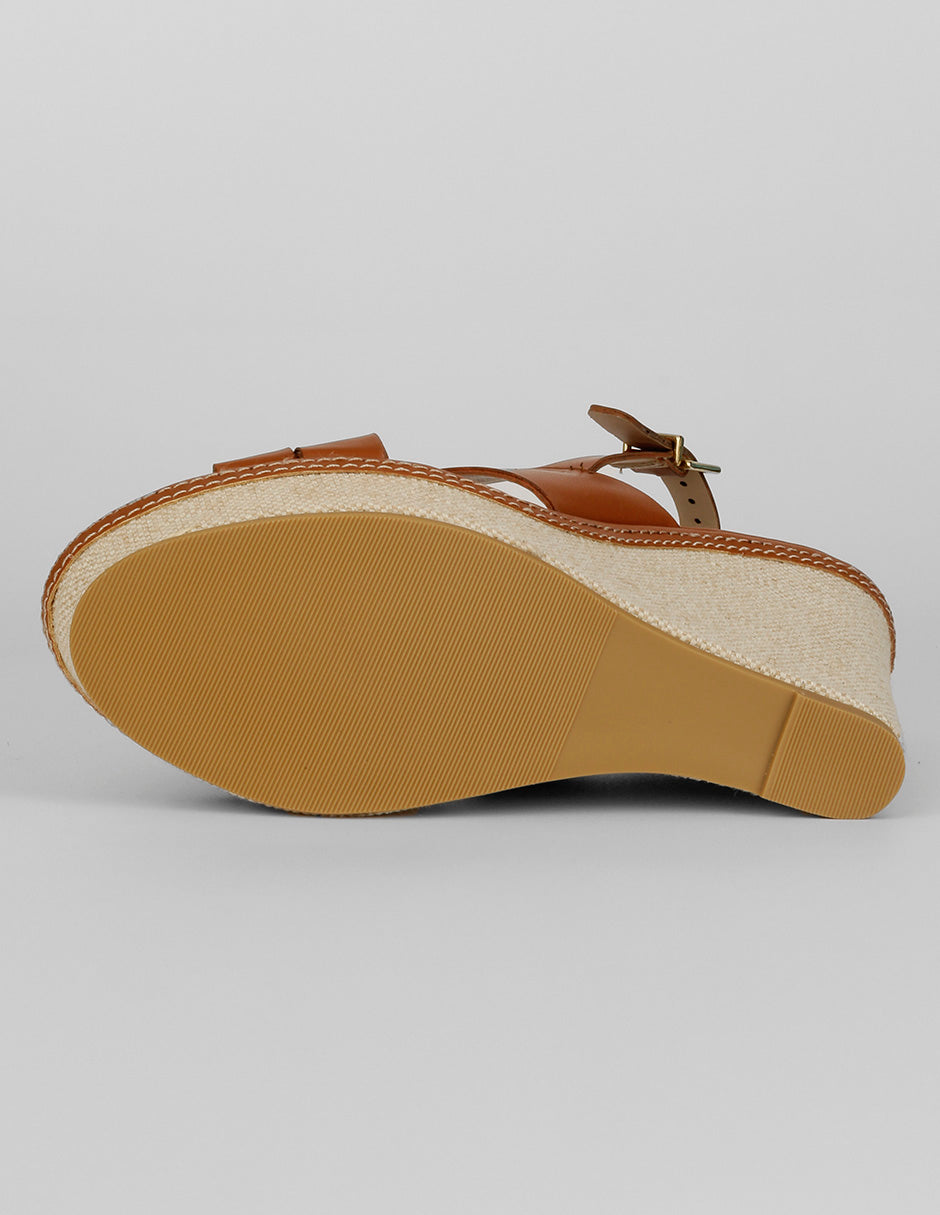 Sandalias con plataforma Naia en Piel vegana – Café