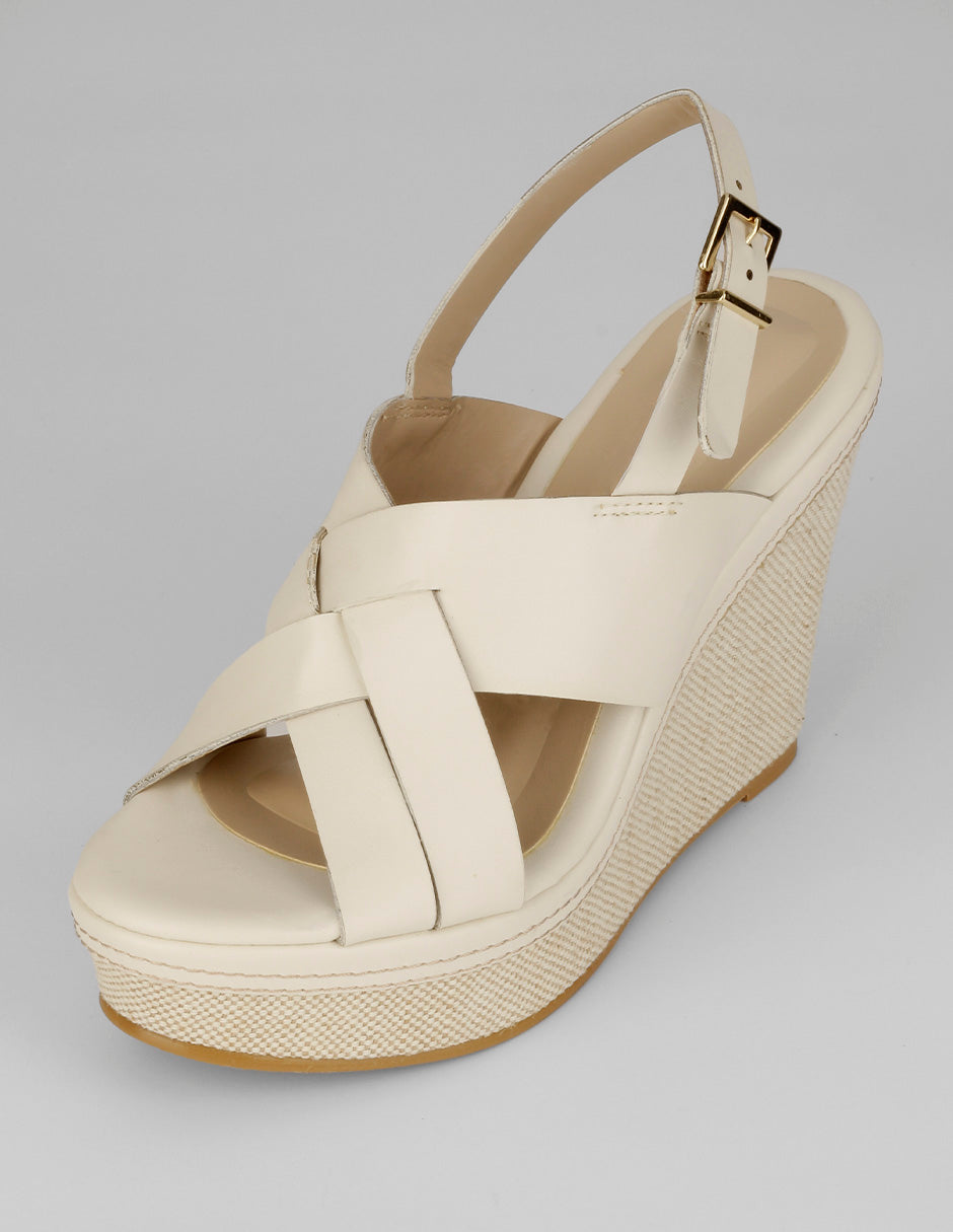 Sandalias con plataforma Naia en Piel vegana – Latte