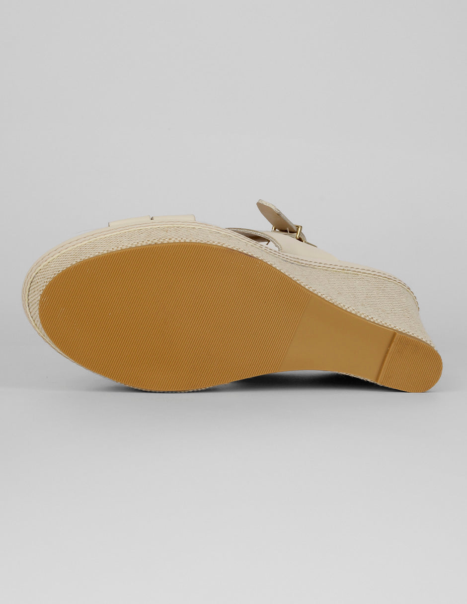 Sandalias con plataforma Naia en Piel vegana – Latte