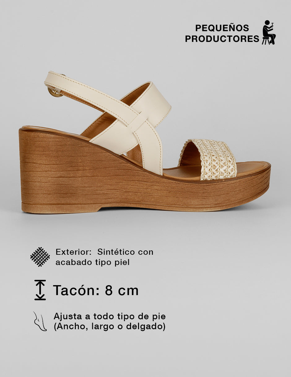 Sandalias con plataforma Naia en Sintético – Latte