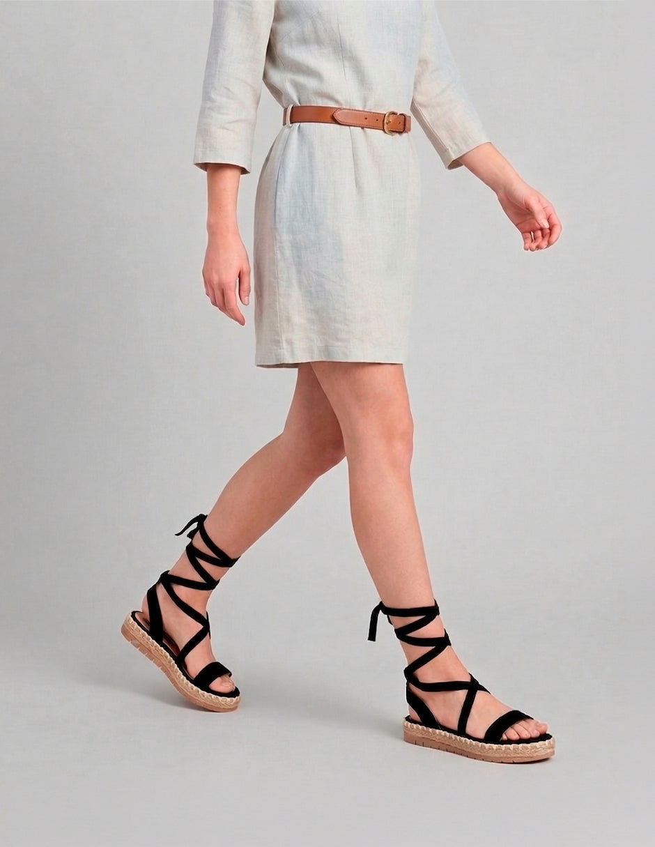 Sandalias con plataforma Naia en Gamuza – Negro