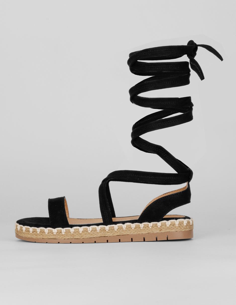 Sandalias con plataforma Exterior Gamuza Color Negro Para Mujer De RBCOLLECTION