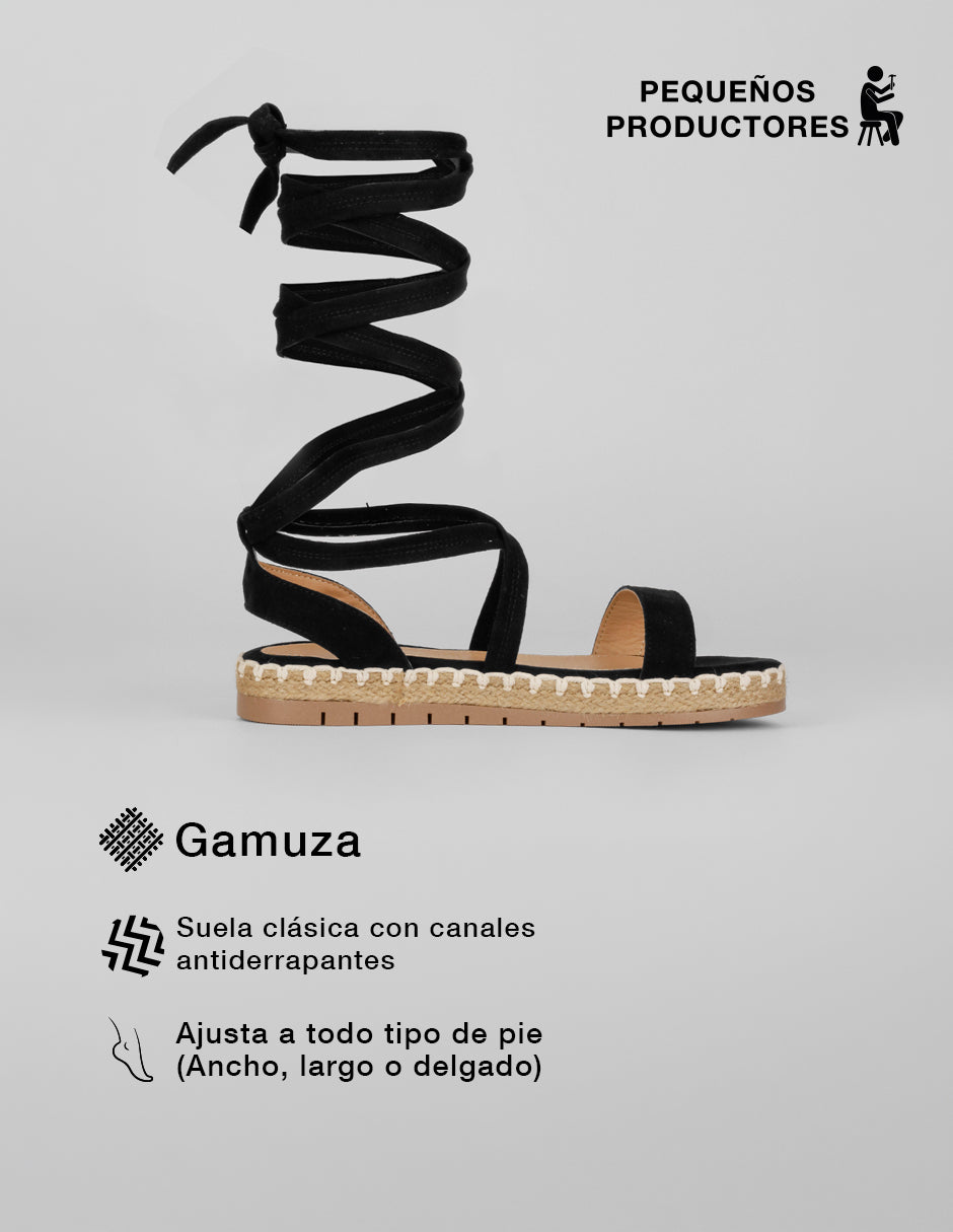 Sandalias con plataforma Naia en Gamuza – Negro