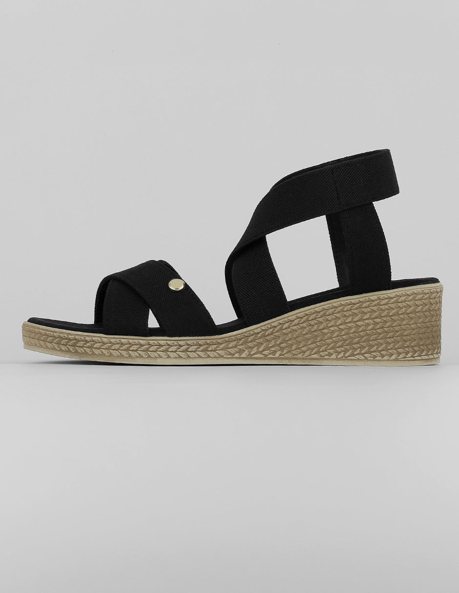 Sandalias con plataforma Exterior Textil Color Negro Para Mujer De RBCOLLECTION