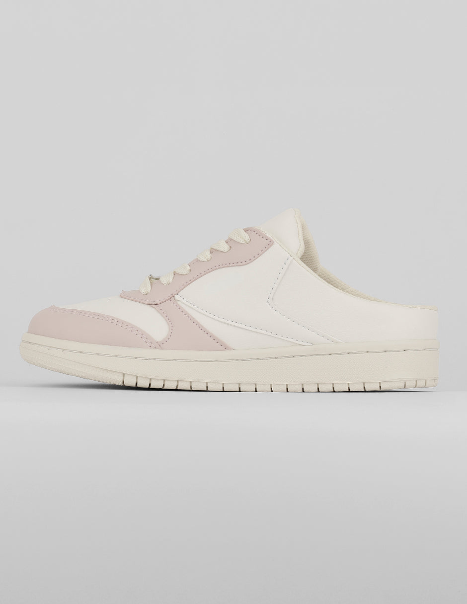 Tenis con cordones Exterior Piel vegana Color Latte Para Mujer De RBCOLLECTION