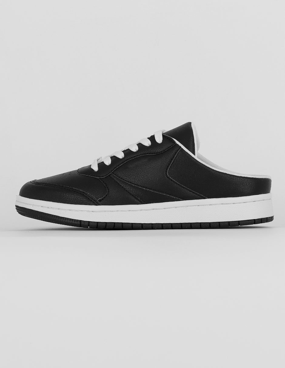 Tenis con cordones Exterior Piel vegana Color Negro Para Mujer De RBCOLLECTION