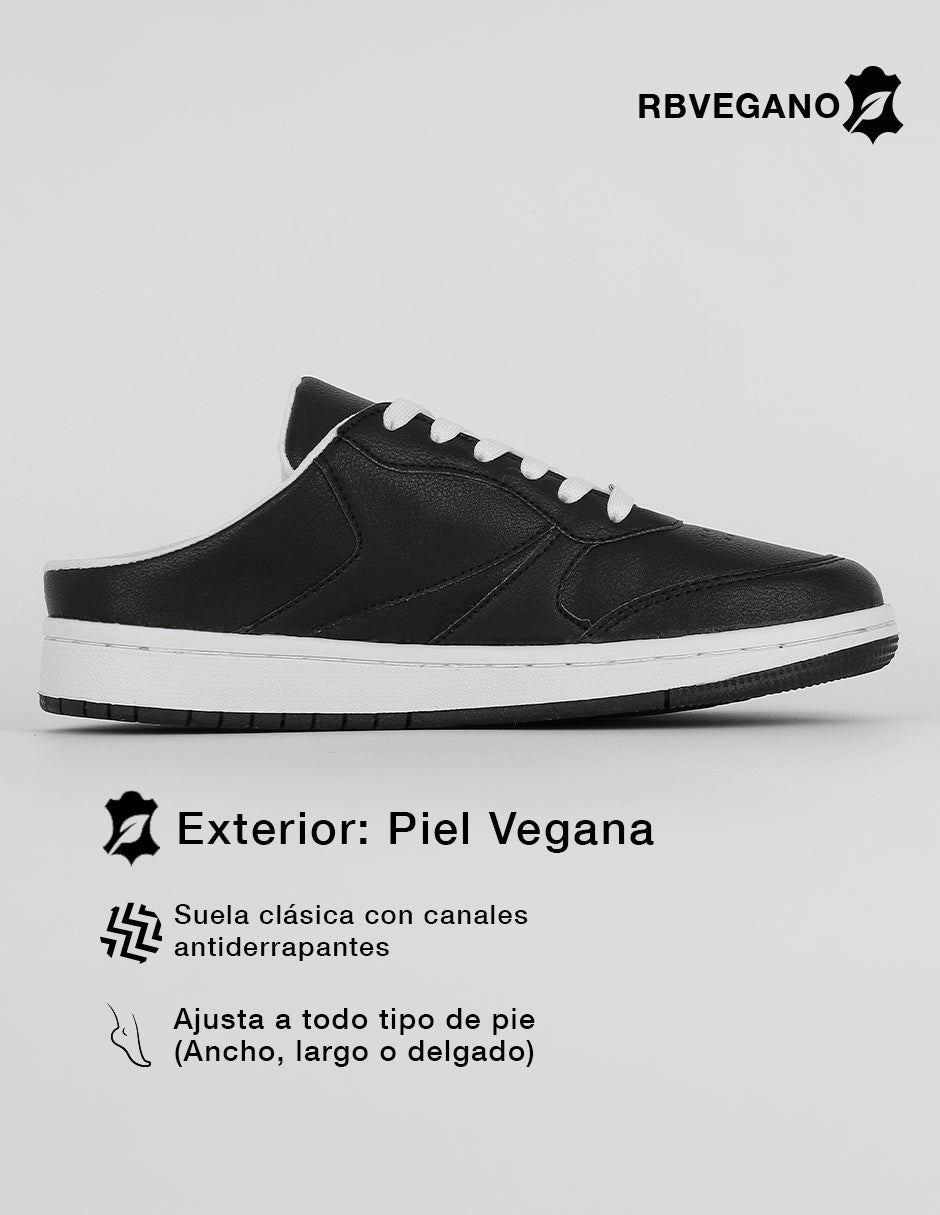 Tenis con cordones  Switch en Piel vegana – Negro