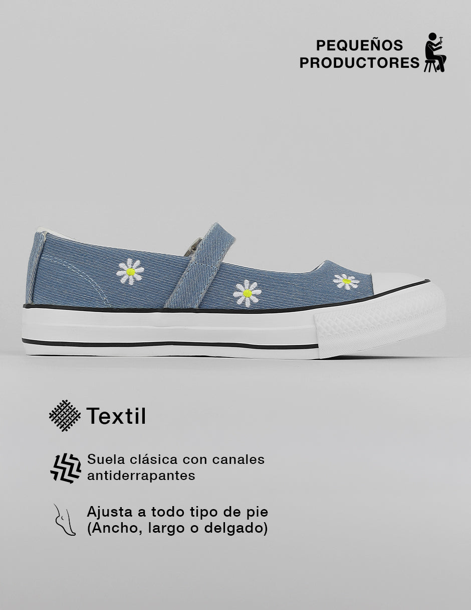 Mary jane Naia en Textil – Azul