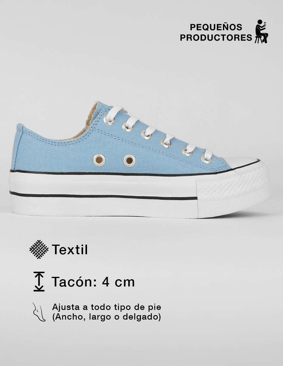 Tenis con cordones  Play en Textil – Azul