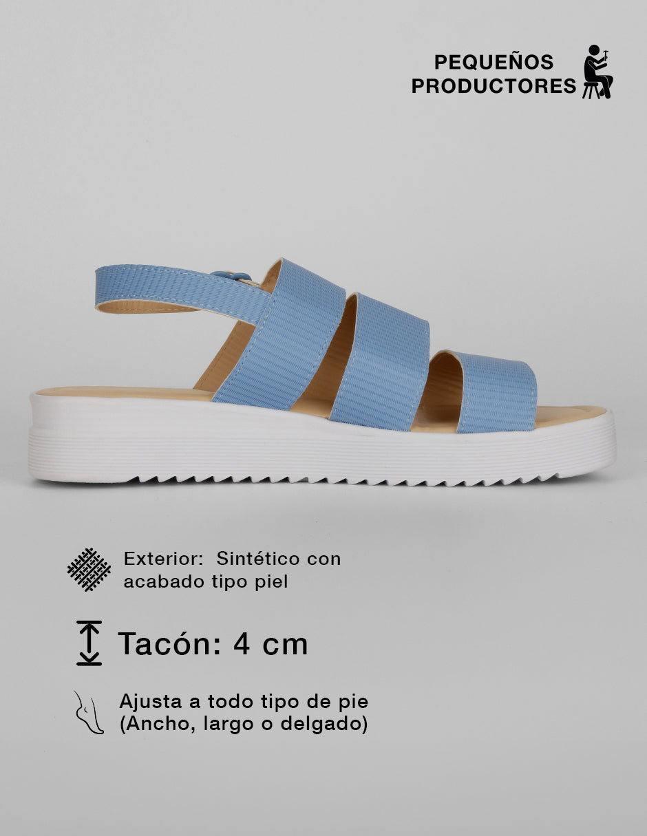 Sandalias con plataforma Yuri en Sintético – Azul