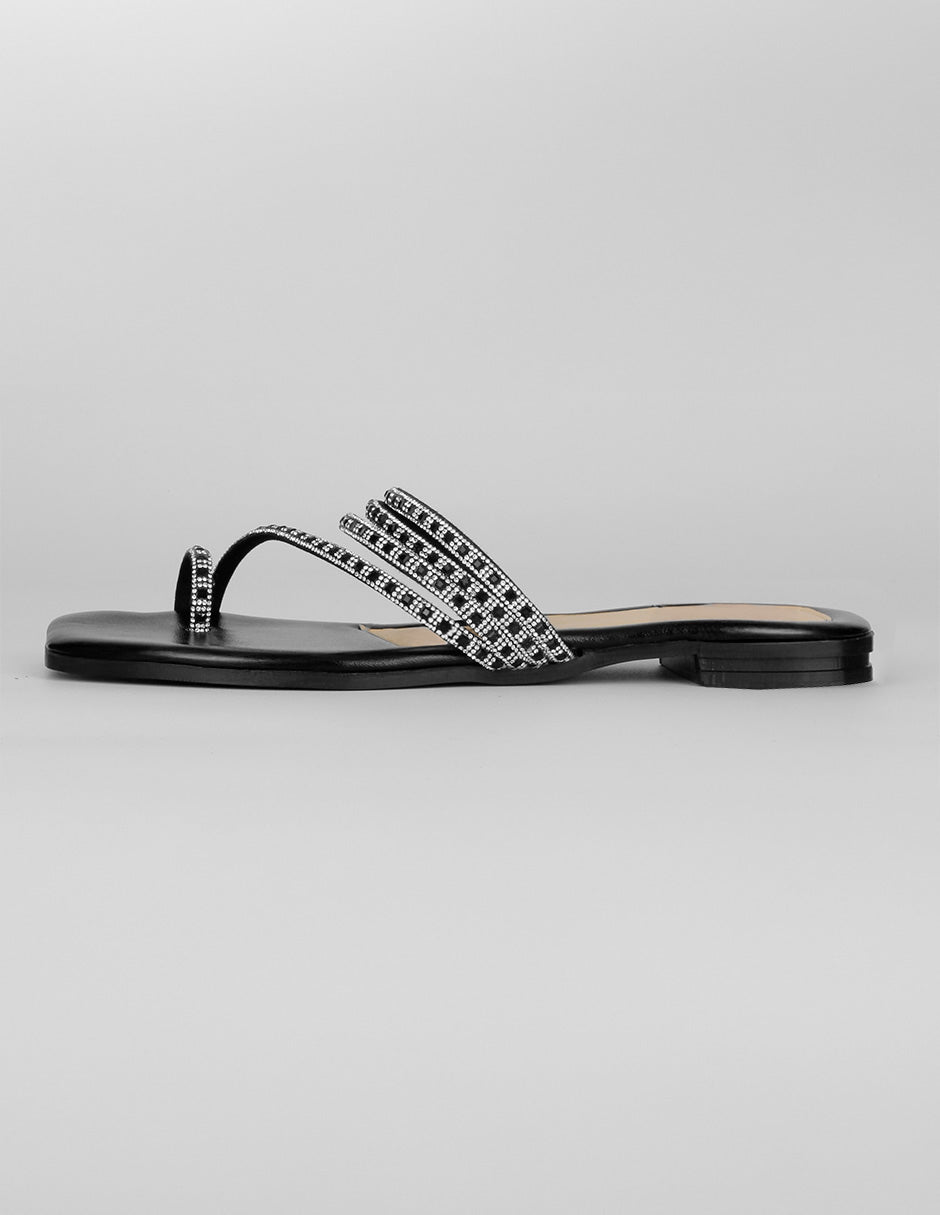 Sandalias de piso Exterior Sintético Color Negro Para Mujer De RBBASICS