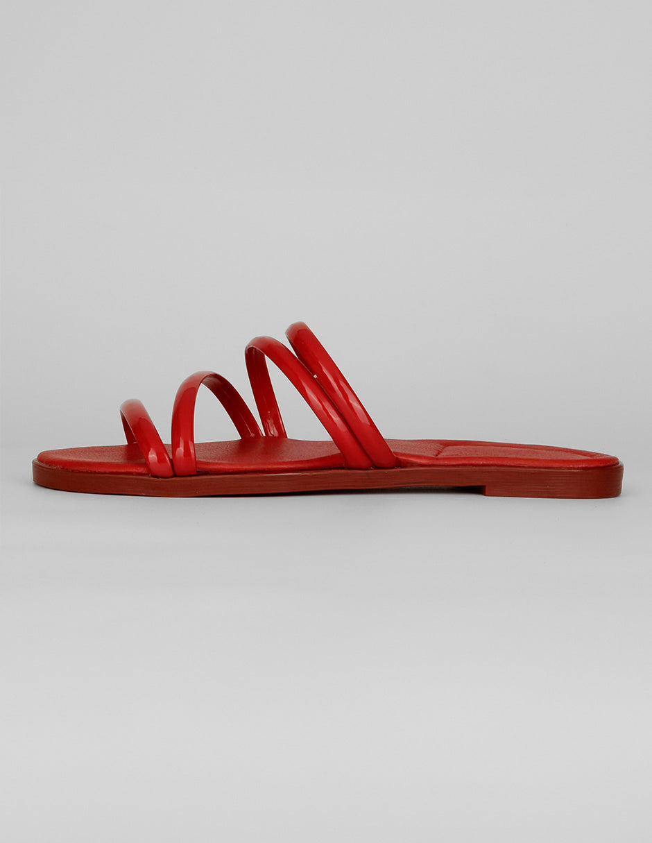Sandalias de piso Exterior Charol Color Rojo Para Mujer De RBBASICS
