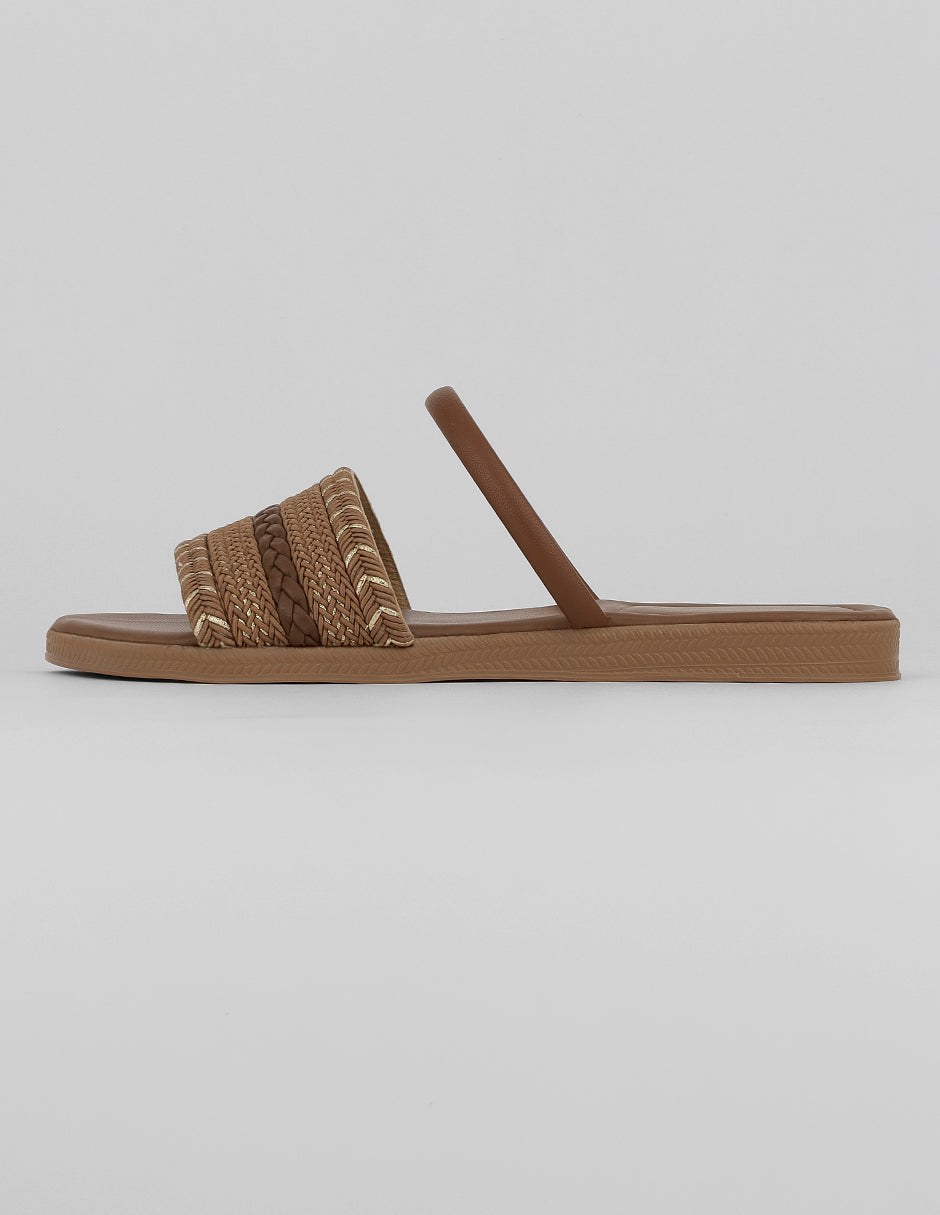 Sandalias de piso Exterior Sintético Color Café Para Mujer De RBCOLLECTION
