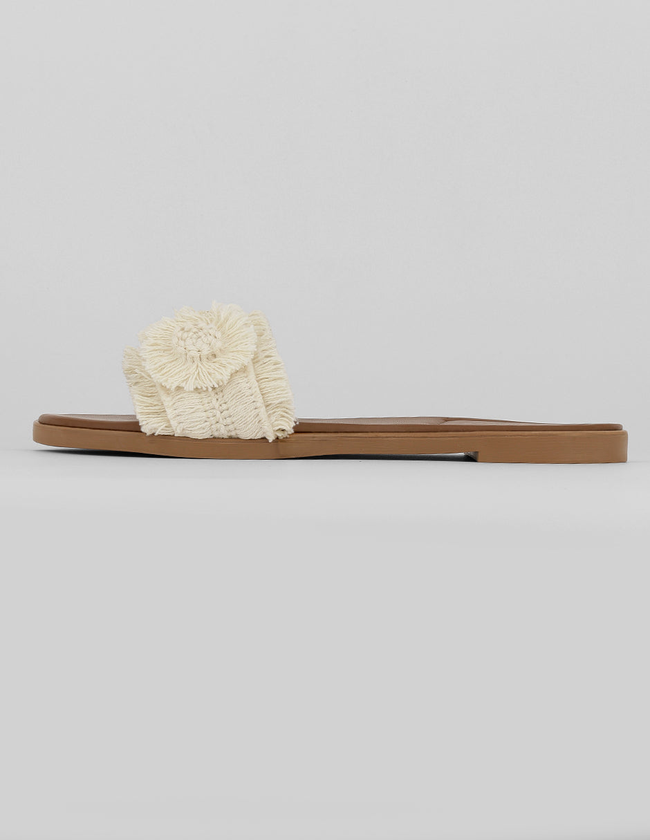 Sandalias de piso Exterior Textil Color Latte Para Mujer De RBBASICS