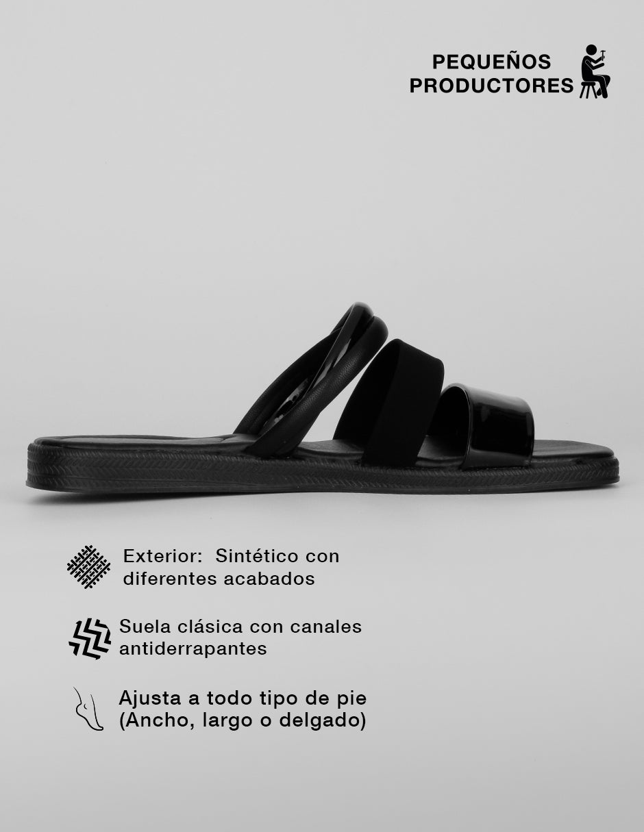 Sandalias de piso Steps en Sintético – Negro