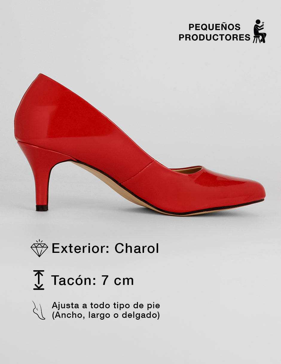 Zapatillas Classy en Charol – Rojo