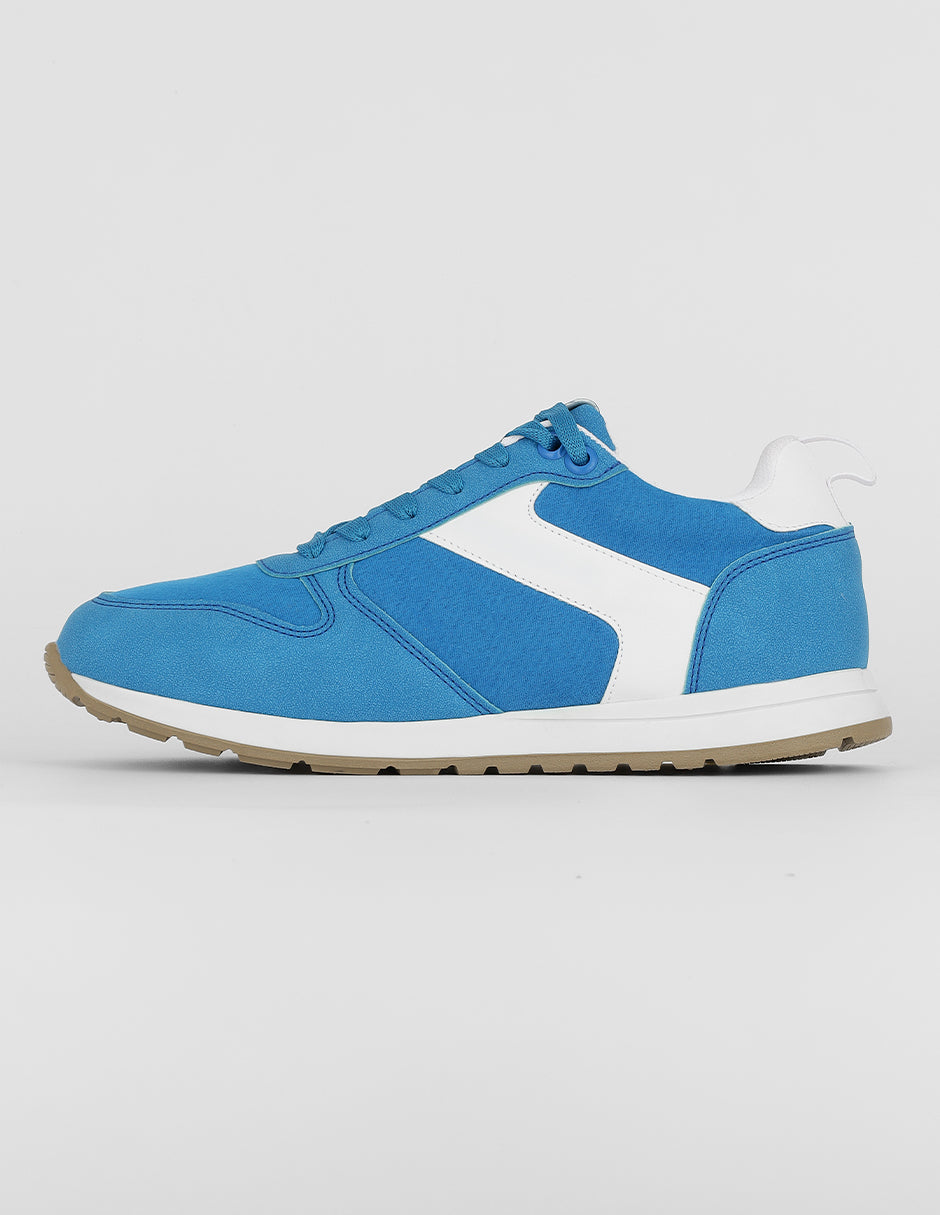 Tenis con cordones Exterior Gamuza Color Azul Para Mujer De RBCOLLECTION
