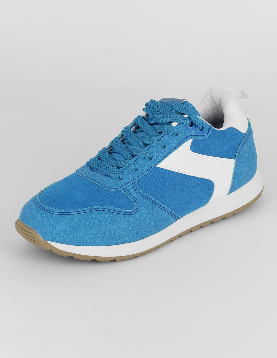 Tenis con cordones  Urban  en Gamuza – Azul