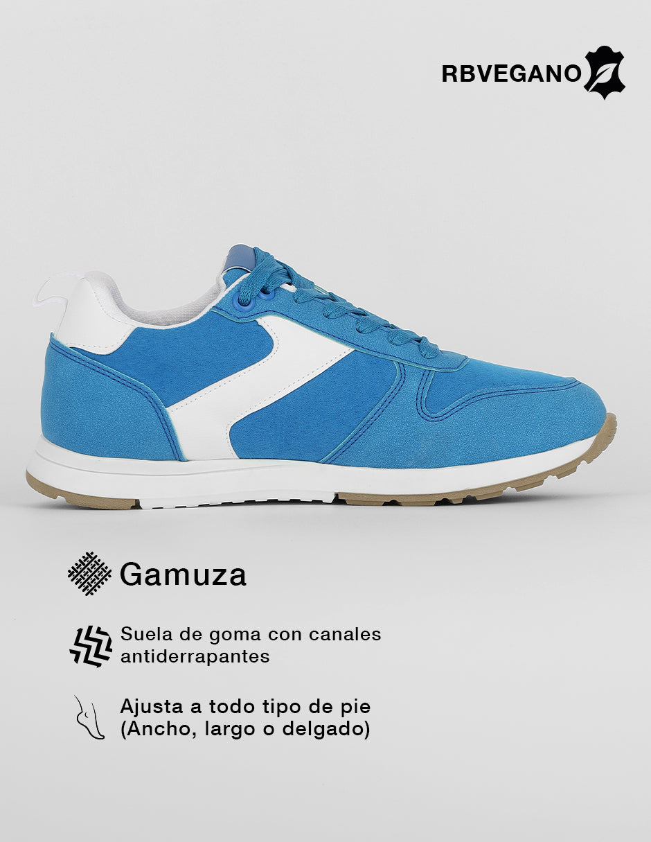 Tenis con cordones  Urban  en Gamuza – Azul