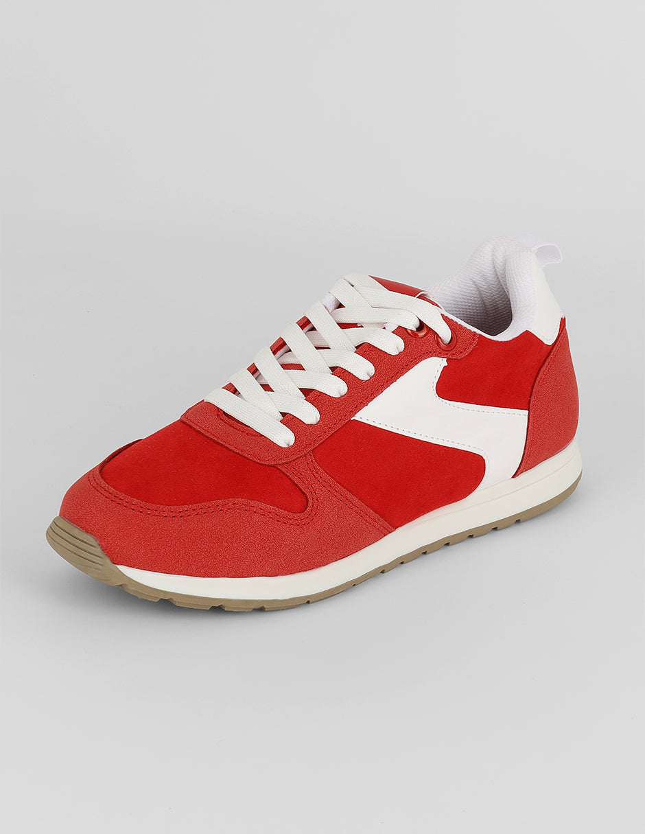 Tenis con cordones  Urban  en Gamuza – Rojo